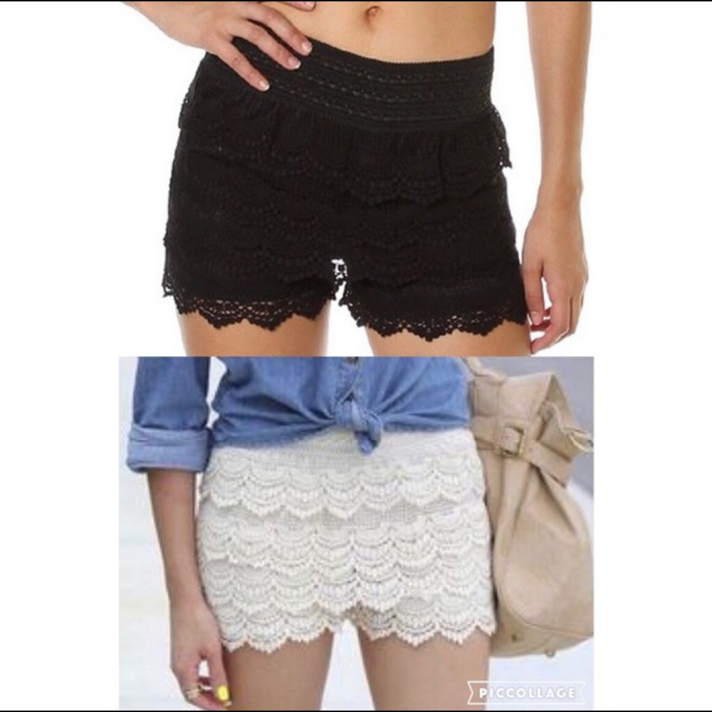 2 Crotchet Lace Shorts